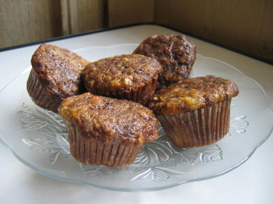 muffins de banana de chocolate duplo