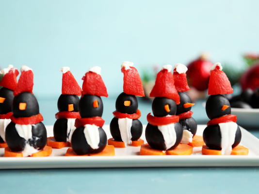 pinguins de azeitona alegres