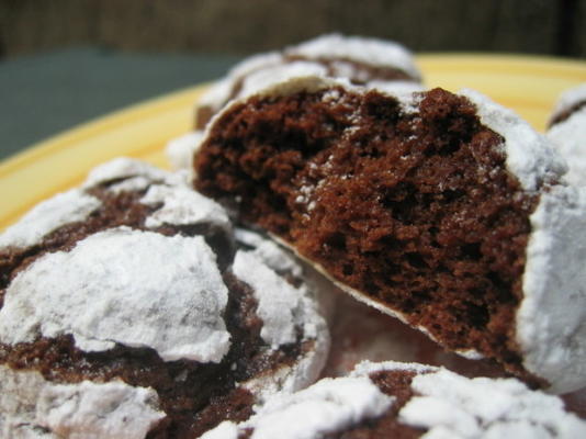 biscoitos de chocolate floco de neve (chocolate ruga / crepitações)