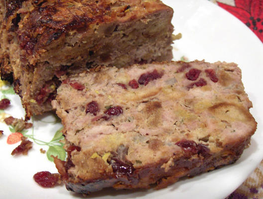 bolo de carne de cranberry e peru