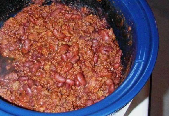 panela de barro chili con carne com feijão