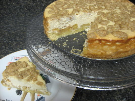 cheesecake de maçã streusel