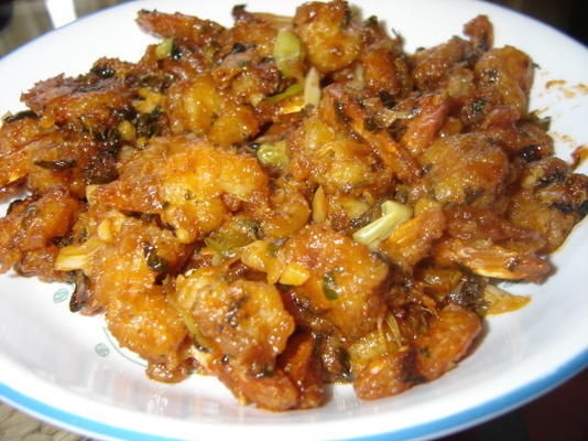 camarão manchurian (camarão com sabor de alho)