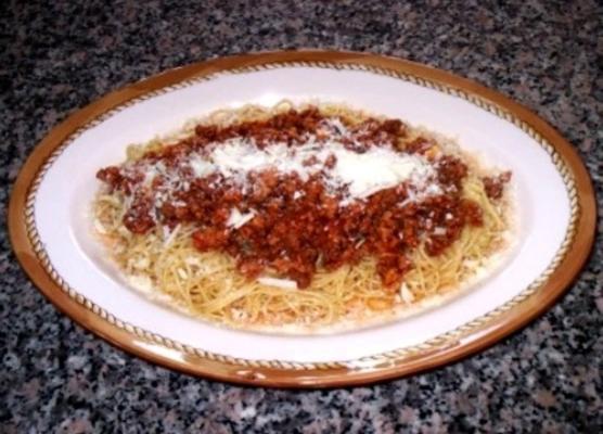 jantar de espaguete grego de ev