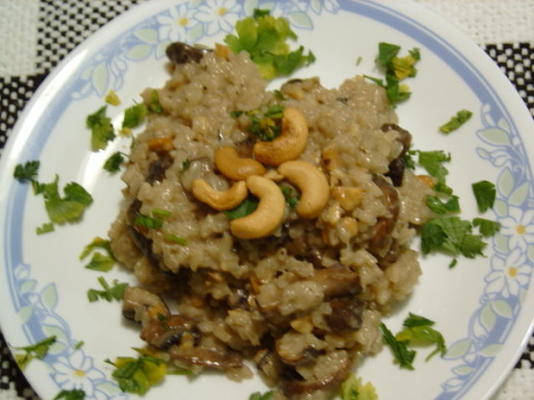 risoto de cogumelos de nozes