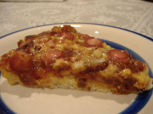 pizza de cachorro chili