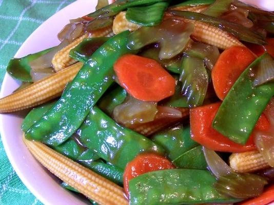vegetais asiáticos fritos