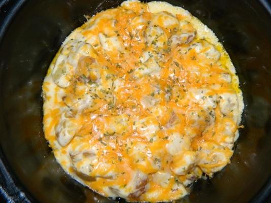 batatas de panela de barro de queijo