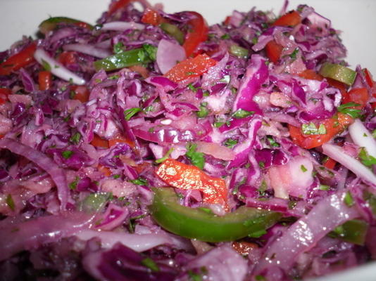 salada de repolho roxo de coentro jicama