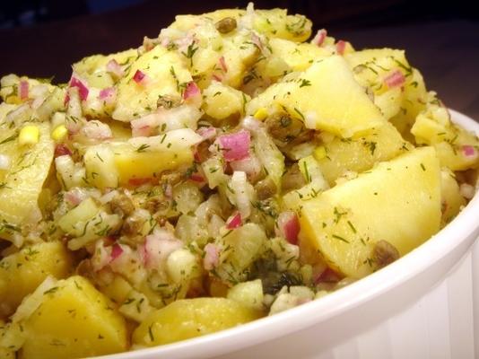 salada de batata com vinagrete de limão e endro