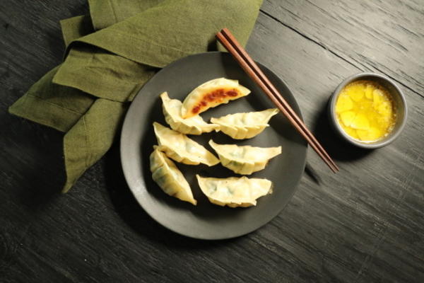 potstickers do camarão do scampi