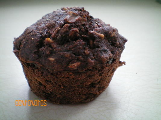 muffins de aveia com baixo teor de gordura de chocolate