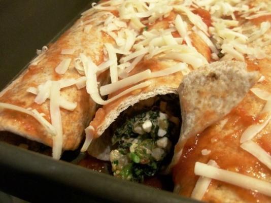 enchiladas de espinafre e brócolis