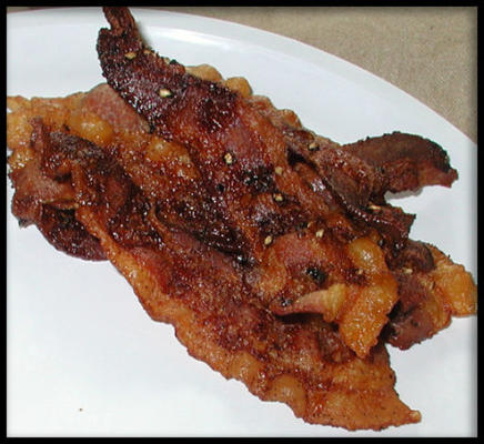 bacon salpicado de café da manhã