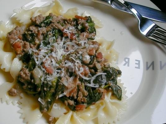 espinafre fresco com carne moída