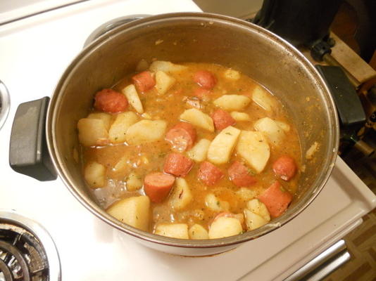Sopa de batata com pouca gordura e cebolinha