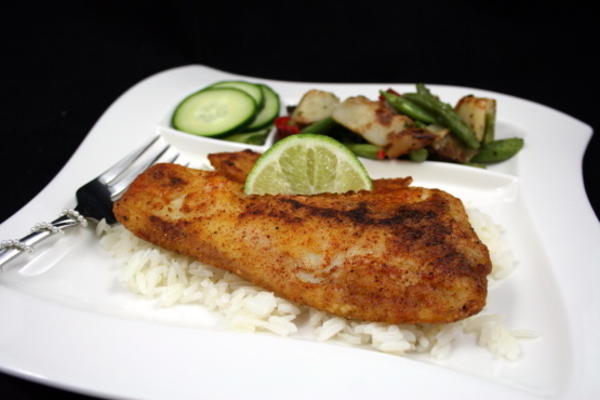 peixe crusted de cominho-frito pan-frito