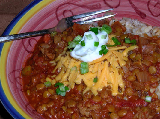 pimentão lentilha com legumes grossos