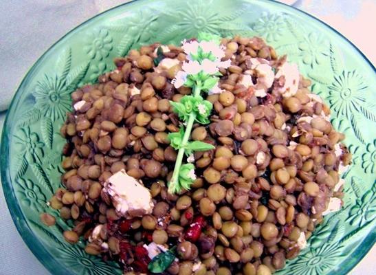 pimenta assada e salada de lentilha