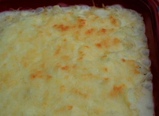 cebola cozida gratinada