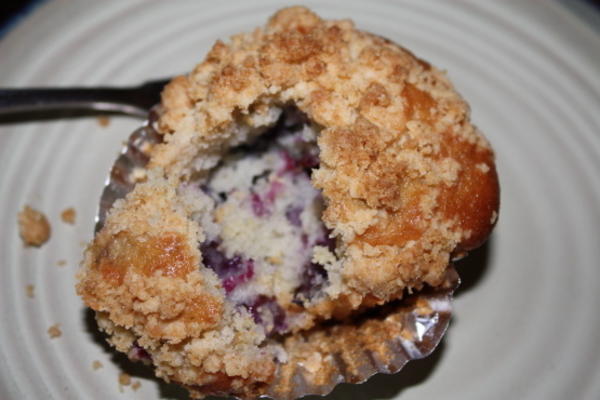 muffins de mirtilo com cobertura de migalhas