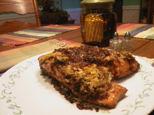 salmão balsâmico de uma panela
