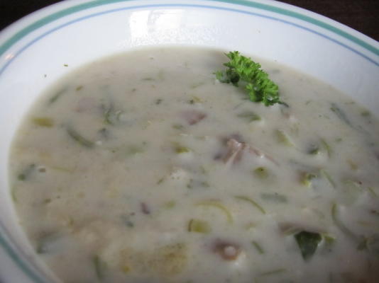 sopa de creme de alho-poró