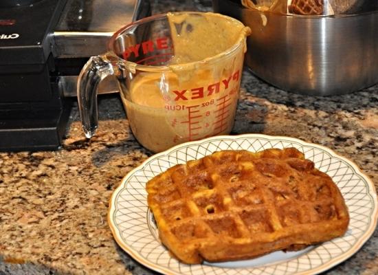 torta de abóbora decadente waffles belgas