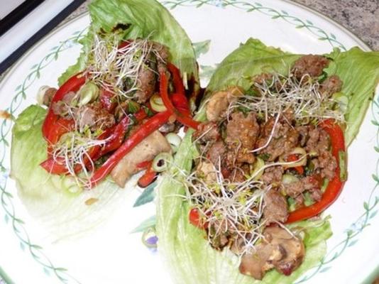 moo shu beef lettuce cups - 4 pontos