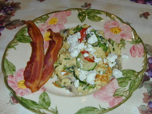 scramble de queijo feta barb