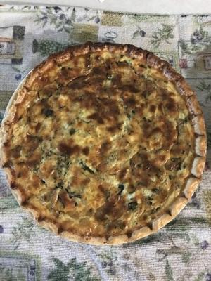 quiche de alcachofra de espinafre