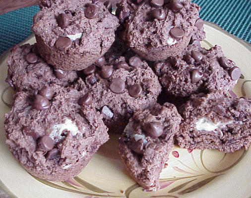muffins cheesecake de chocolate duplo (nova zelândia)