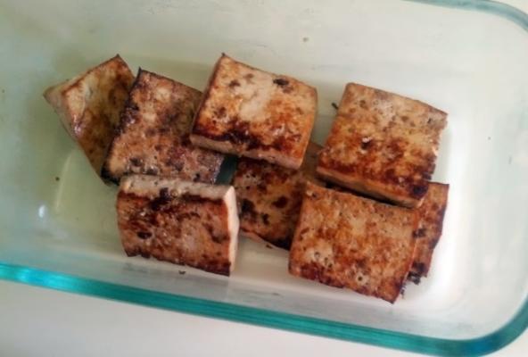 tofu marinado em teriyaki