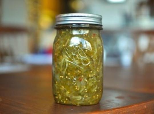 ketchup de tomate verde - estilo chow-chow de quebeque