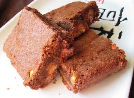 brownies de fudge de chocolate triplo