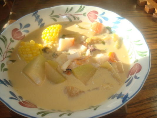 honduran coconut seafood soup (sopa de frutos do mar com con