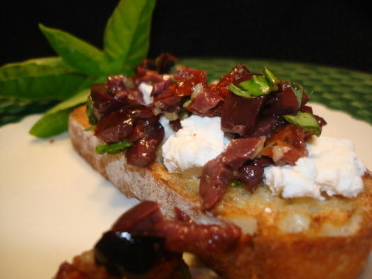 bruschetta com queijo de cabra