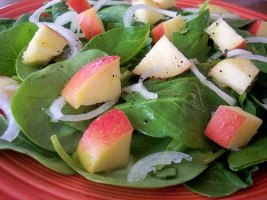 salada de espinafre de maçã