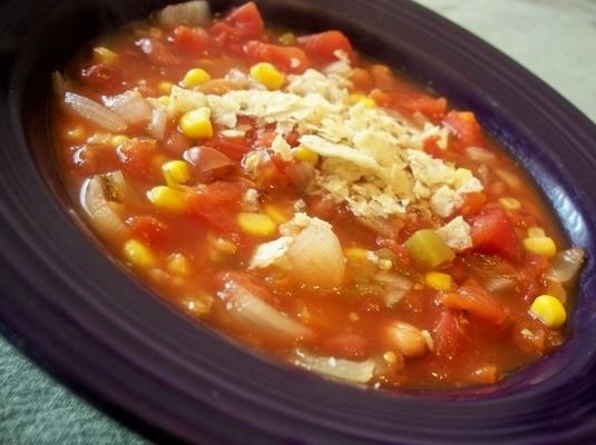 sopa de taco vegetariano cozido lento fácil