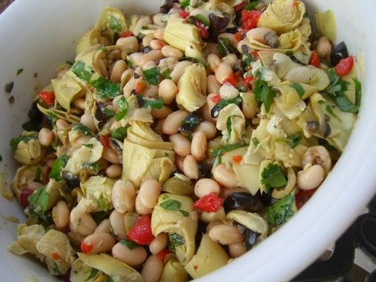 salada de feijão branco estilo antipasto