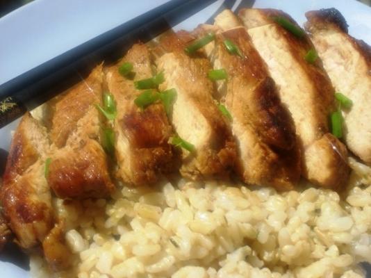 frango teriyaki com arroz de gengibre