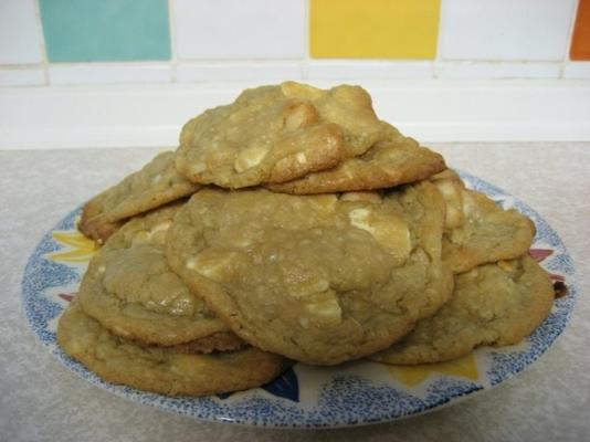 cookies tropicais da porca de macadâmia do chocolate branco cal