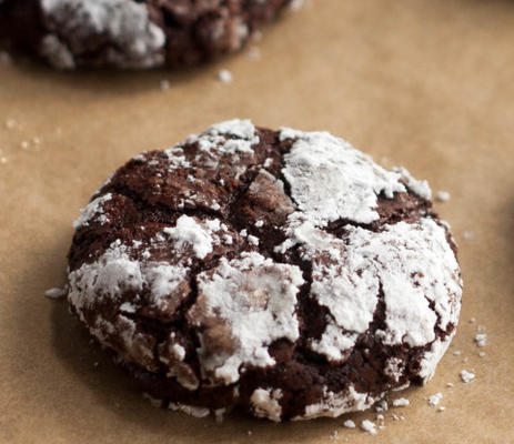 Bolinhos de chocolate escuro profundo sem farinha