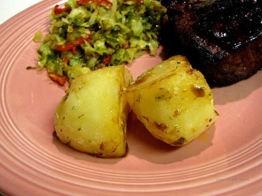 Batatas fondant com alho (fondant de pommes de terre)