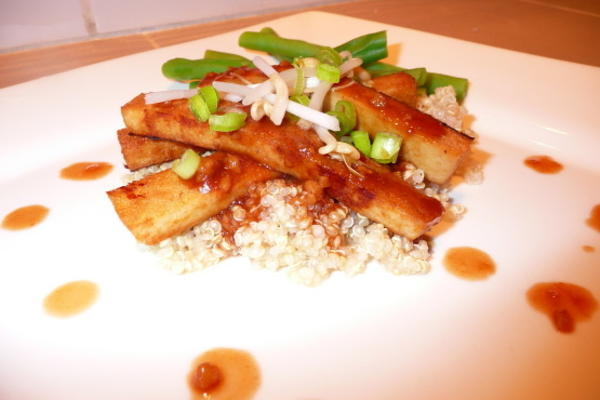 refeição de tofu no estilo japão do âmbar