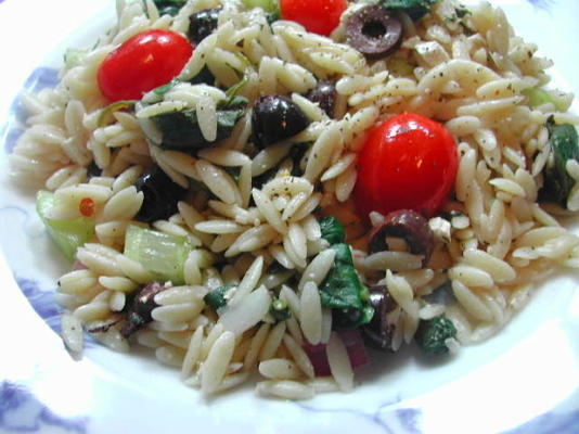 aveia selvagem orzo grego e salada de espinafre