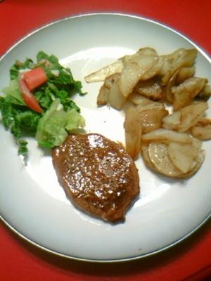 carne assada no forno ou bife de porco com molho picante