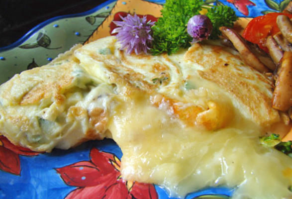 omelete de flor de cebolinho queijo