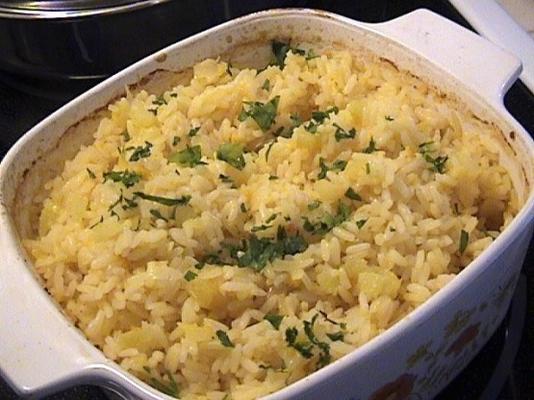 arroz cozido no forno