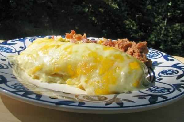 enchiladas de frango com natas azedas de lisa